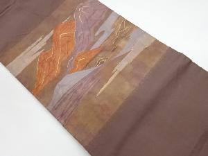 リサイクル　山並みに雲模様織出し名古屋帯